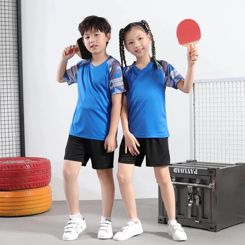 

2-pcs Tennis jerseys set boys T-shirt table tennis Kids volleyball badminton clothes for Boy sports Tennis tracksuit suit