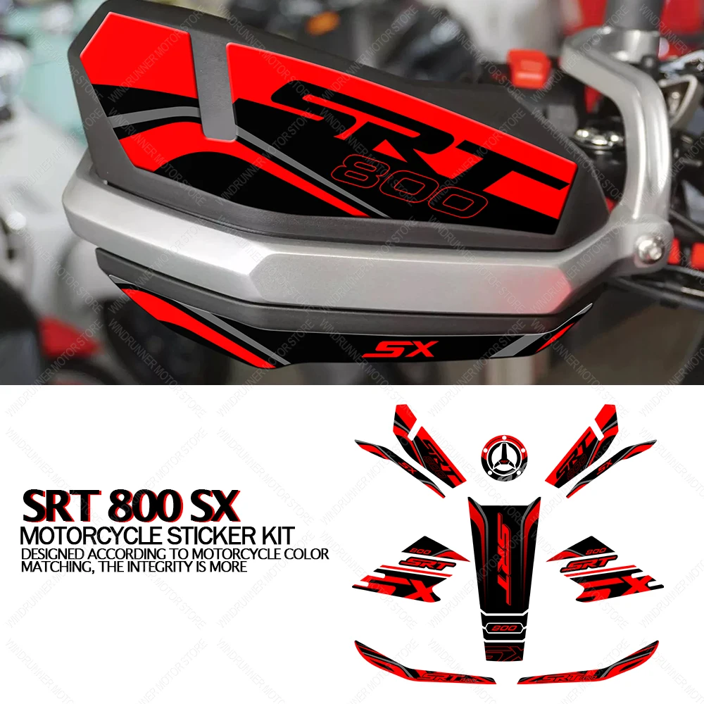 Motorcycle Accessories Anti Scratch Protective Tank Pad Stickers Kit 3D Resin Protective Sticker For QJ Motor SRT 800 SX