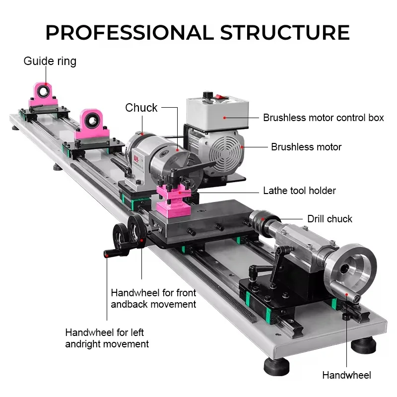 FS-7075G Dual Rail Dual Chuck Professional Billiard Repair Pool Cue Lathe Machine