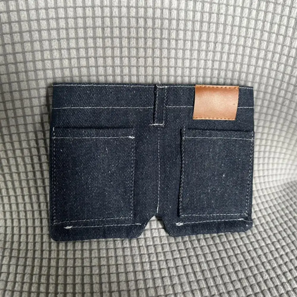 Whimsical Card Holder Mini Jeans Wallet Coin Purse Portable Retro Denim Card Holder Foldable Small Travel Wallet for Cash Cards