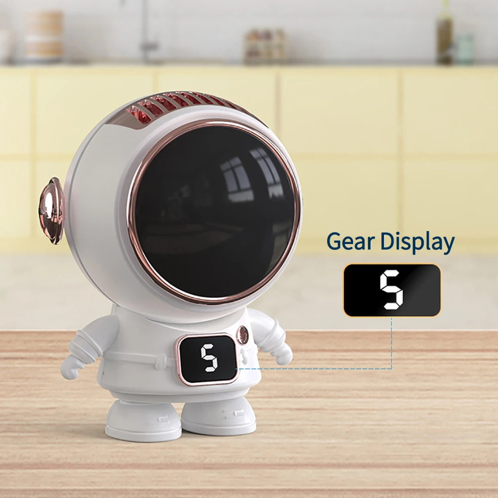 NEW Portable Small USB Rechargeable Astronaut Hanging Neck Fan  Air Cooling Fans Mini Handheld Bladeless Silent Desktop Fan