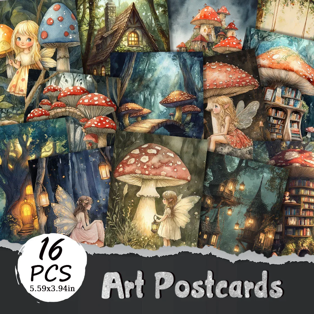 

16pcs, Wonderland Paradise postcards, New Year gifts, Christmas gifts, living room decoration, bedroom decoration, high-quality
