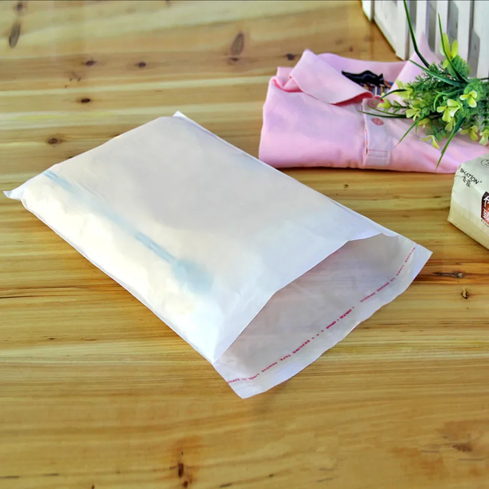 Retail 5 sizes 100Pcs/Lot Milk White Matte Plastic Self Adhesive Seal Package Bag Waterproof OPP Moisture-Proof Packaging Bags