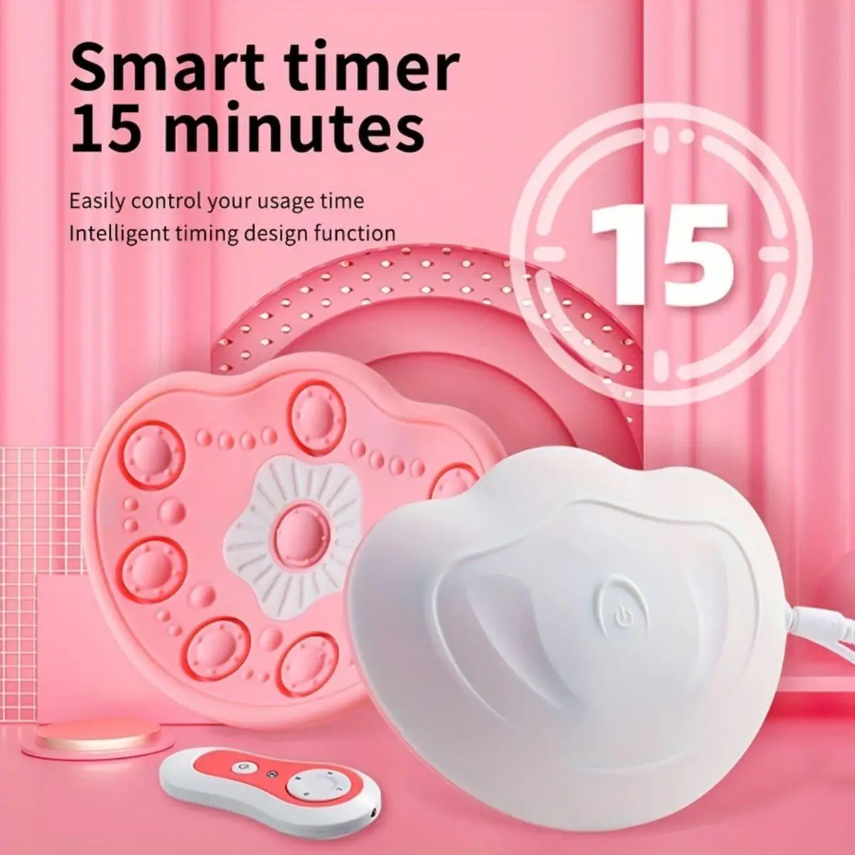 1PCS Electric Breast Massager with Heating&Smart Vibration USB Charging Wireless Remote Anti-Sagging Care Silicone Pad for Women view 5