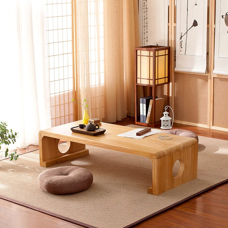 

Vintage Indoor Wood Furniture Asian Style Coffee Tea Living Room Low Table Rectangle 50*40cm Tatami Floor Small Table