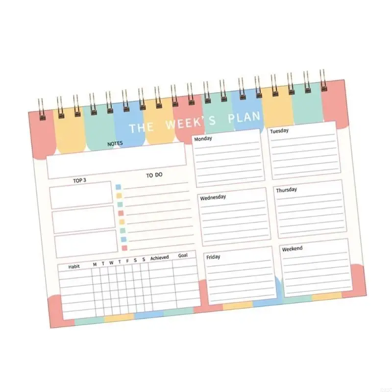 2025 Weekly Planner Notepads To Do List Notebook Twin-Wire Binding Planning Pads for Planning and Organizing Activities K92C