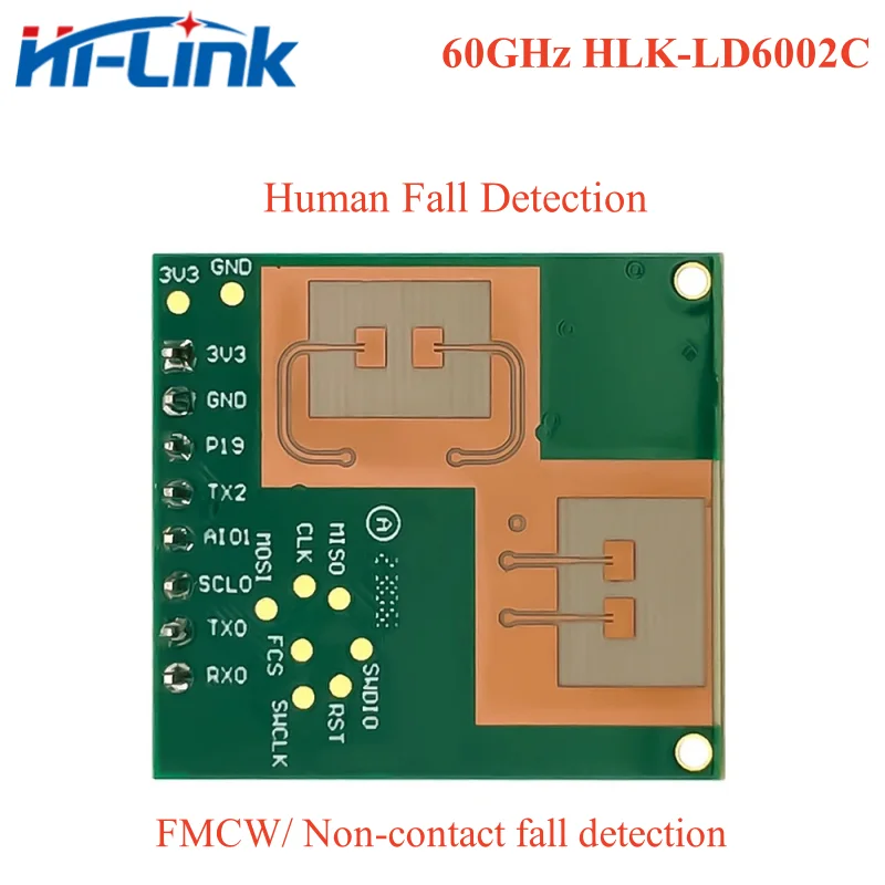 

Новый 60 ГГц Φ FMCW MM Wave радиолокационный модуль Обнаружение падения человека 3,3 мА 120 в 2 м ° ISM 2T2R PCB мониторинг пожилых людей