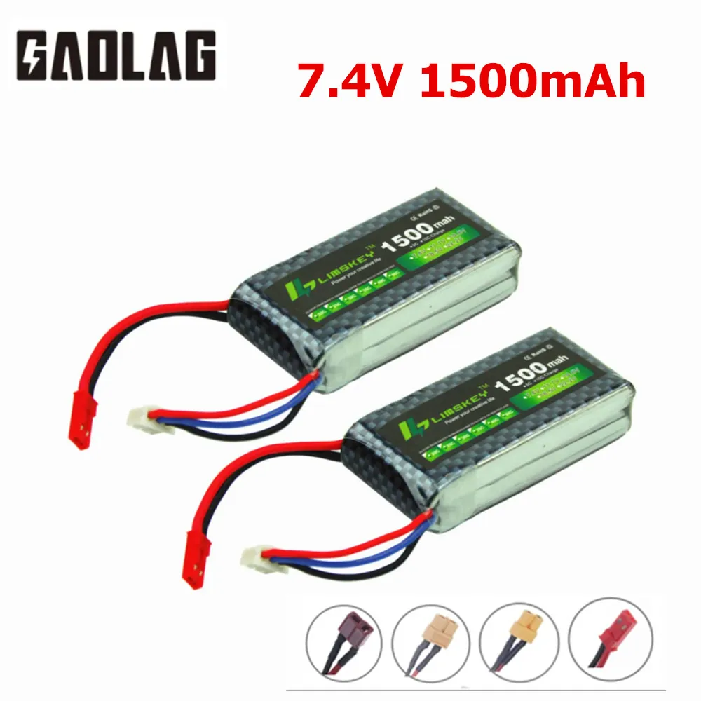 Akumulator Lipo 7,4 V 1500 mAh do części helikoptera RC Car Boat Drone 2s Bateria litowa Akumulator 7,4 V z wtyczką JST/T/XT60