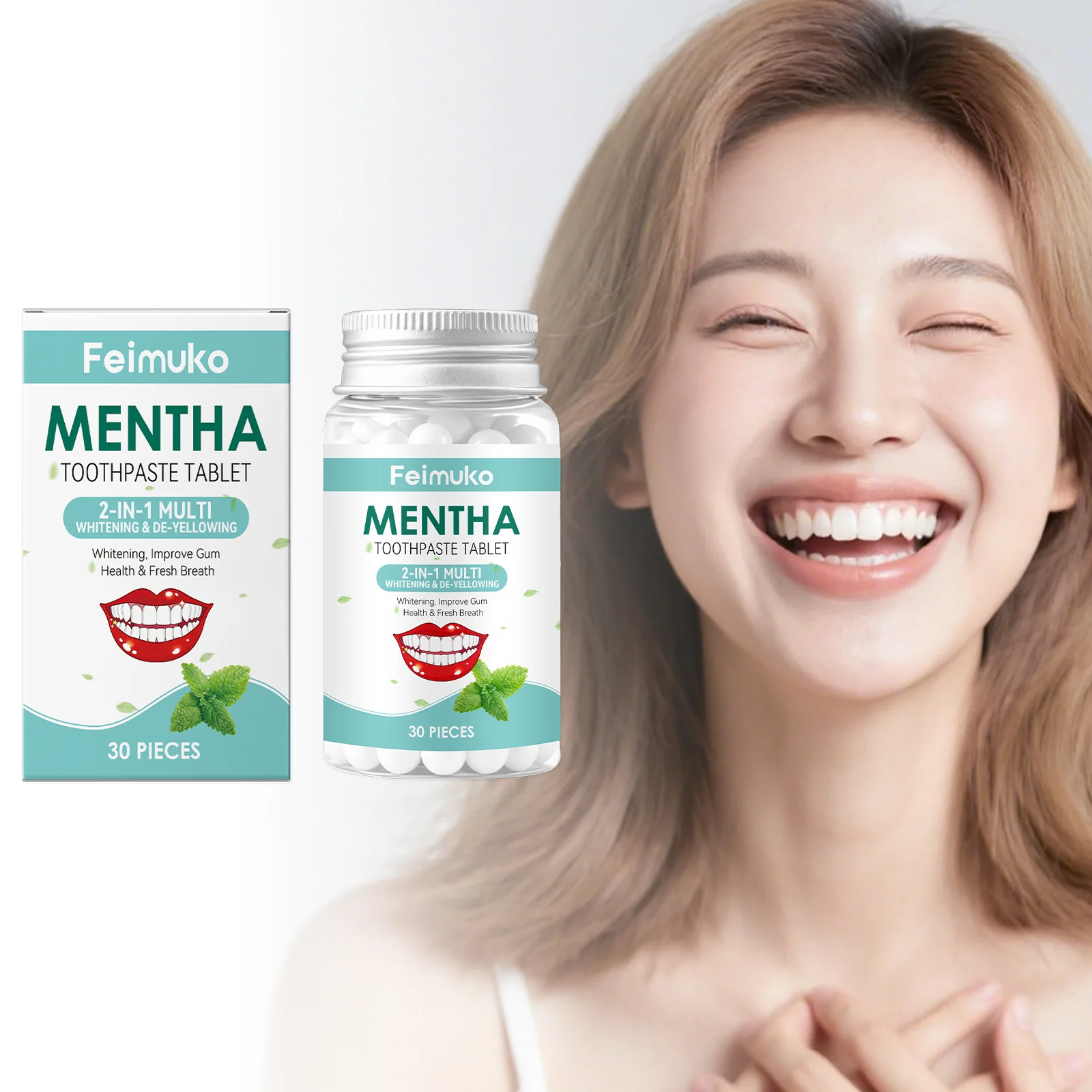 Mint Flavors Solid Toothpaste Tablets Whitening Tooth Remove Smoke Stains Remove Bad Breath Prevent Decay Oral Hygiene Care