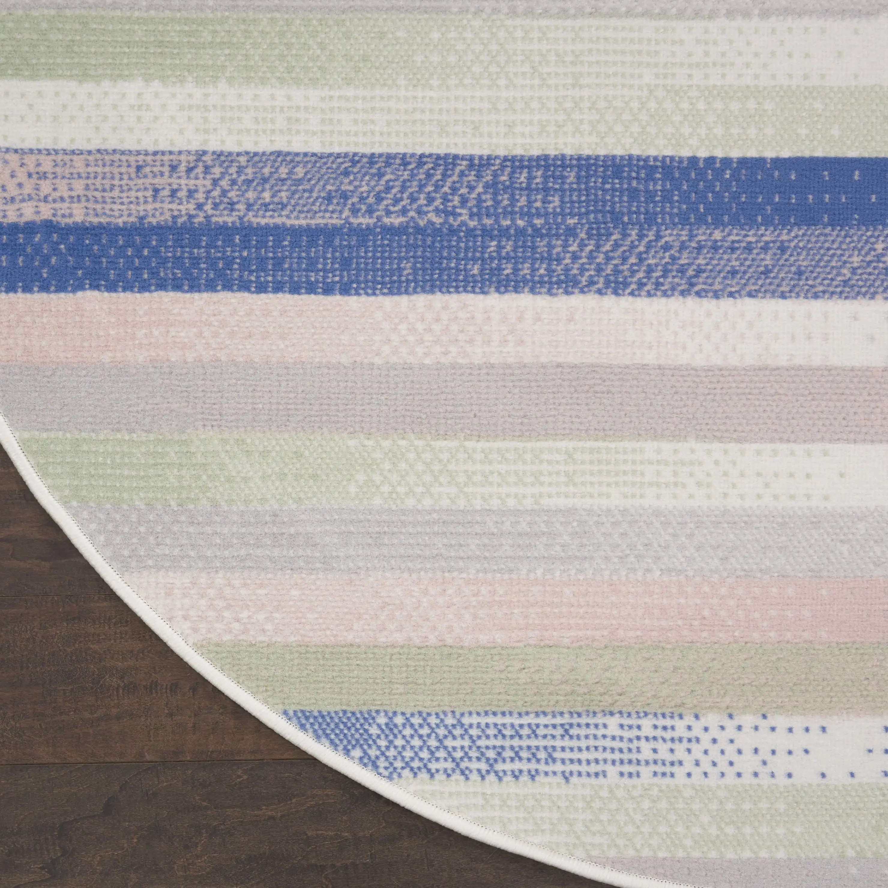 Whimsicle Eclectic Modern Ivory Multicolor 5' x round Area Rug, (5' Round)