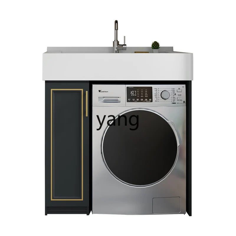 Yjq Wash Wardrobe Alumimum Drum Washing Machine Cabinet Companion Bathroom Hand Washing Washbasin All-in-One Cabinet