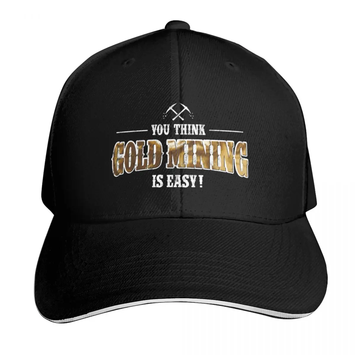 GOLD MINING STATEMENT VINTAGE USED LOOK, BY SUBGIRL Baseball Cap Men Women Casual Summer Sport Sun Cap