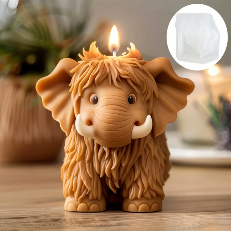 Moldes de resina, adorable molde de silicona con forma de mamut sonriente, presenta ojos expresivos y un diseño de trompa larga, ideal para cumpleaños, bodas