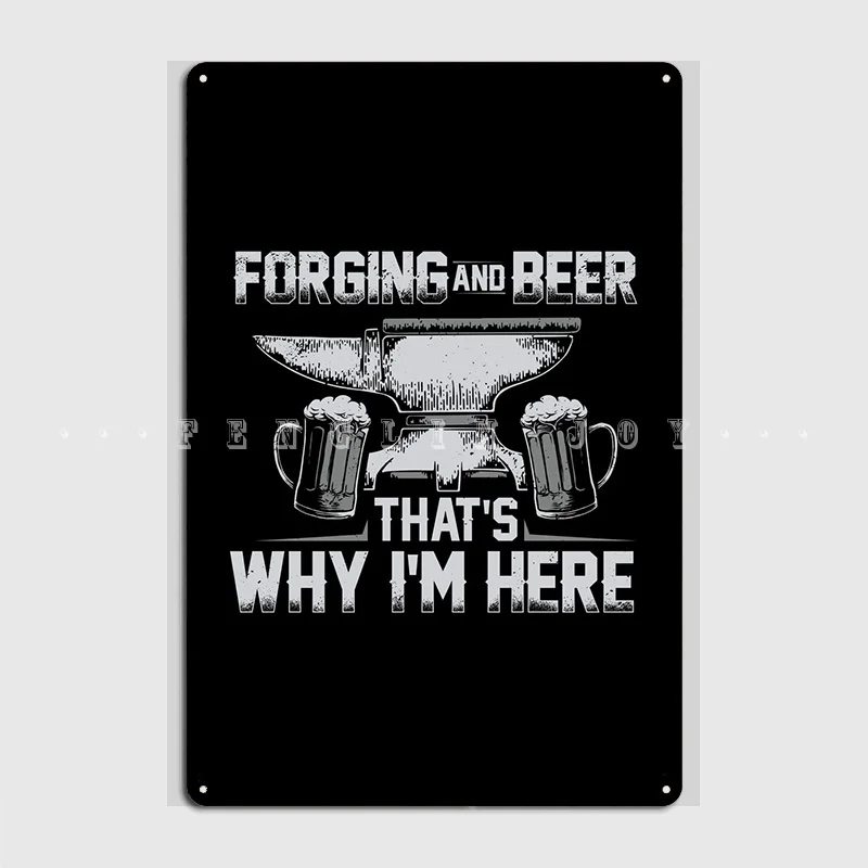 Forging Beer Blacksmithing Metal Plaque Poster Cinema Kitchen Club Bar Designing Plates Tin Sign Poster