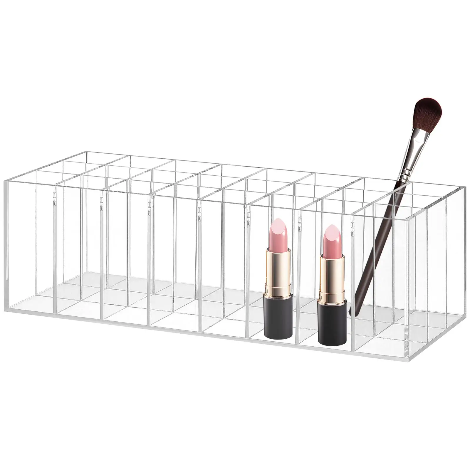 

24 Grids Acrylic Storage Display Rack Transparent Makeup Organizer Lipstick Holder Multipurpose Nail Polish Box Home