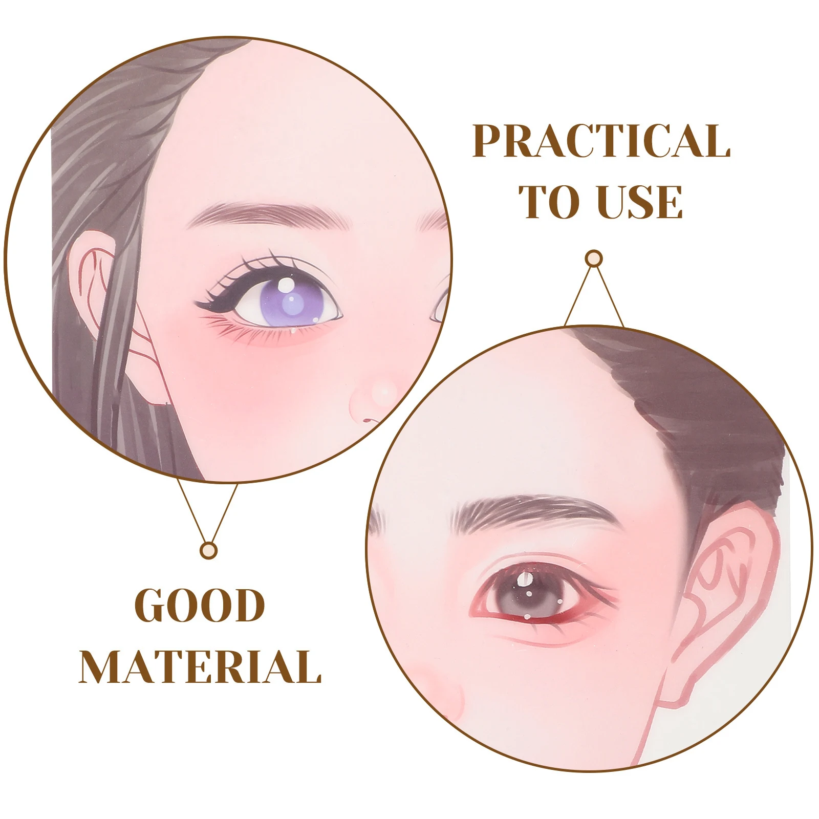 

2Pcs Face Practice Board Male Blue Face Painting Clothing Template Reusable Washable PET Material Makeup Tools