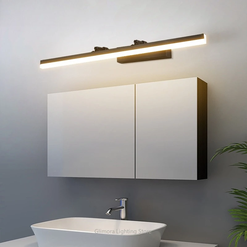 Nordic Minimalist Vanity Wall Lamp, Extendable, Plastic & Metal, for Bathroom Vanity Cabinet Makeup Mirror, Warm Utility Light