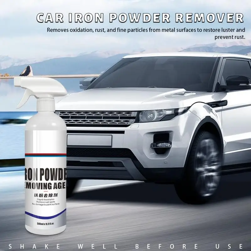 Car Rust Remover 500ml Professional Iron Powder Removal Professional Rust Remover Spray For Car Detailing Suitable For Car Paint