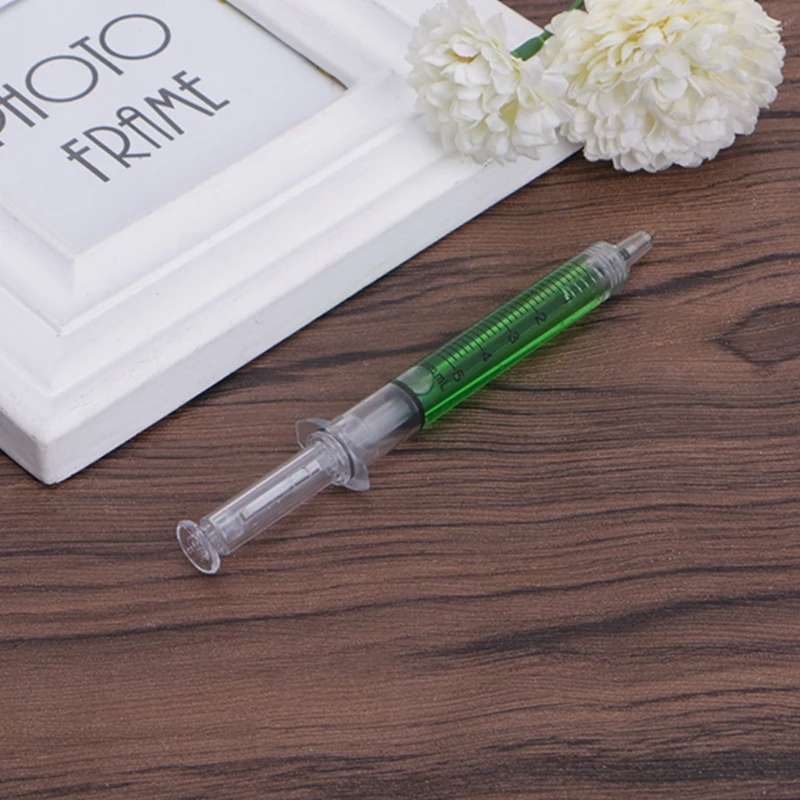 4Pcs Novelty Injection Syringe Gel Pen Ballpoint Black Ink Liquid Medical Style