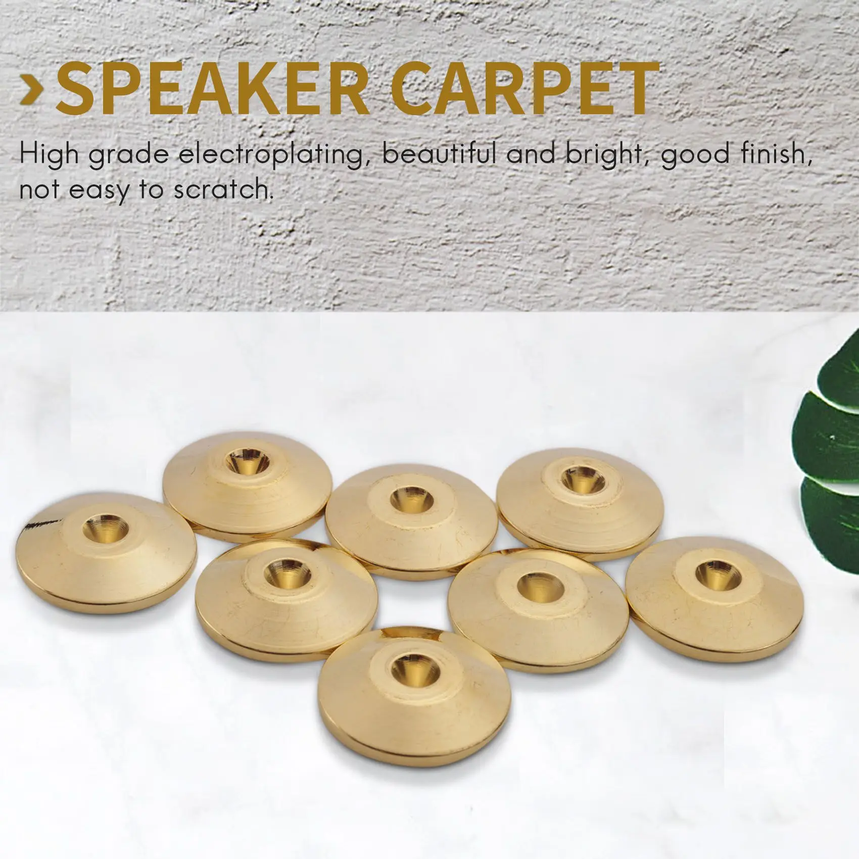 Universal Copper Speaker Spikes Pads, Base de Choque Pad, Isolamento Stand Pés, Cone Base Mats Floor, 25x4mm, 8 Pcs
