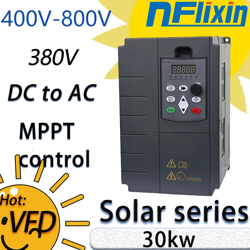 PV Solar Frequency Inverter 380V 30kw  DC to AC 3 phase VFD Variable Frequency Drive Converter For Water Pump Motor Speed