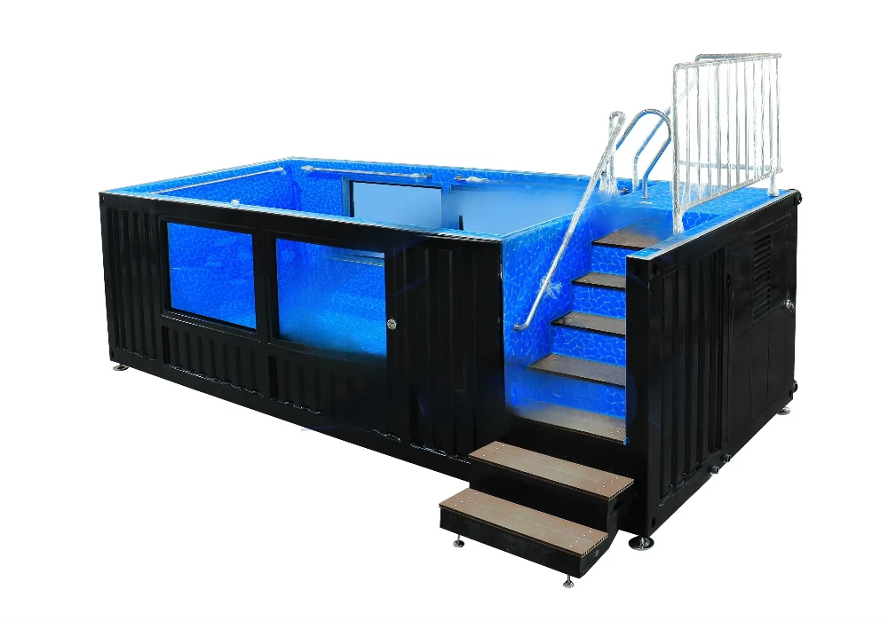 Piscina per contenitore per spedizione nel cortile familiare in fibra di vetro per esterni Piscina per piscina prefabbricata da 20 piedi 40 piedi