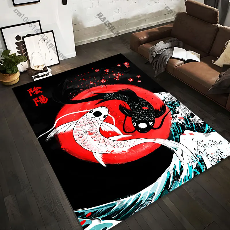 21 Sizes Balance harmony duality nature cycle Printed Area Rugs for Adult Yoga Mats Living Room Decor Personalized Doormat