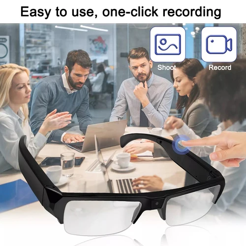 Imagen 2 del producto Mini cámara 1080P HD gafas inteligentes cámara portátil para conducir bicicleta VCR cámara deportiva gafas para conferencias/ciclismo