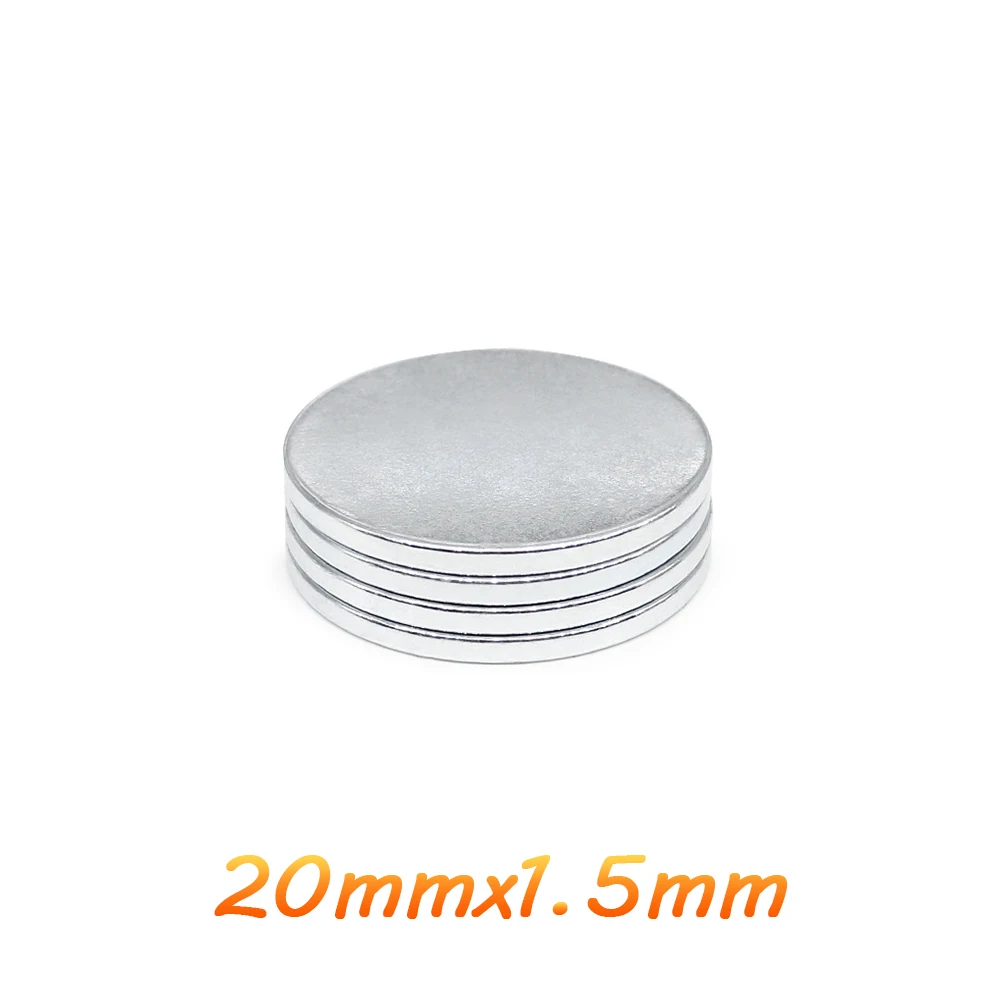 

10/20/50Pcs 20x1.5mm Thin Round Powerful Strong Magnetic Fridge Magnets Disc Neodymium Magnets 20*1.5 Rare Earth Fishing Magnet