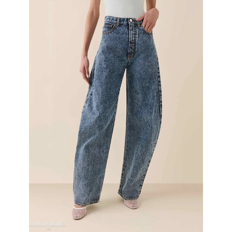 

Винтажные потертые старые джинсы y2k, модная одежда-банан, узкие женские брюки с высокой талией, новинка осени 2024, новинка