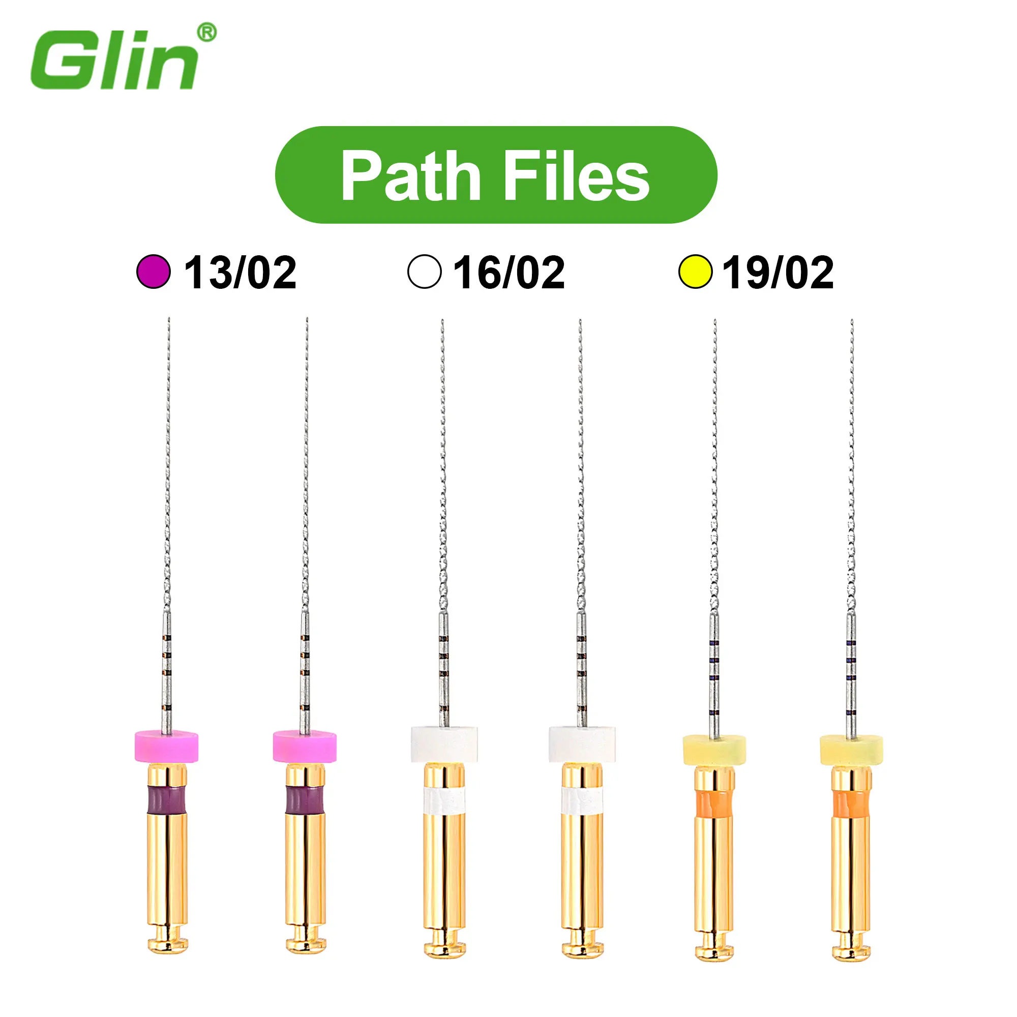 6 pièces Instruments dentaires de blanchiment des dents, Fils endodontiques rotatifs, Fils endodontiques pour moteur dentaire, Fils Path Glide pour dentisterie