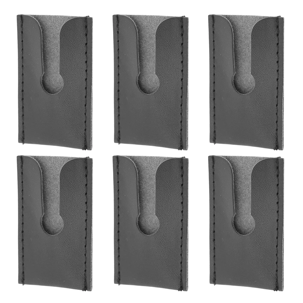 

6pcs Razor Head Cover PU Travel Protector for Butterfly Double Edge Shavers Durable Case Men's Grooming Accessories