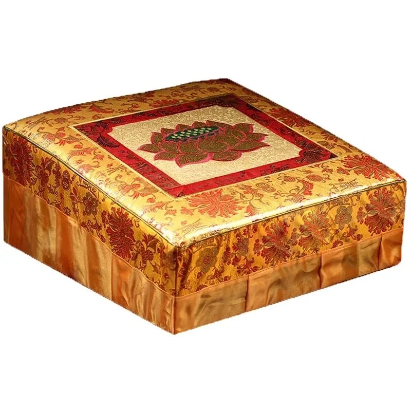 

Buddha pad natural smooth thickened solid wood high-grade embroidered silk worship stool worship chair play seat cushion