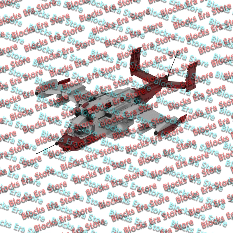 QWERT Heavy Support Aircraft Model MOC Building Bricks War Equipment Style Modular Technology Gifts Holiday Assemble Toys Suit
