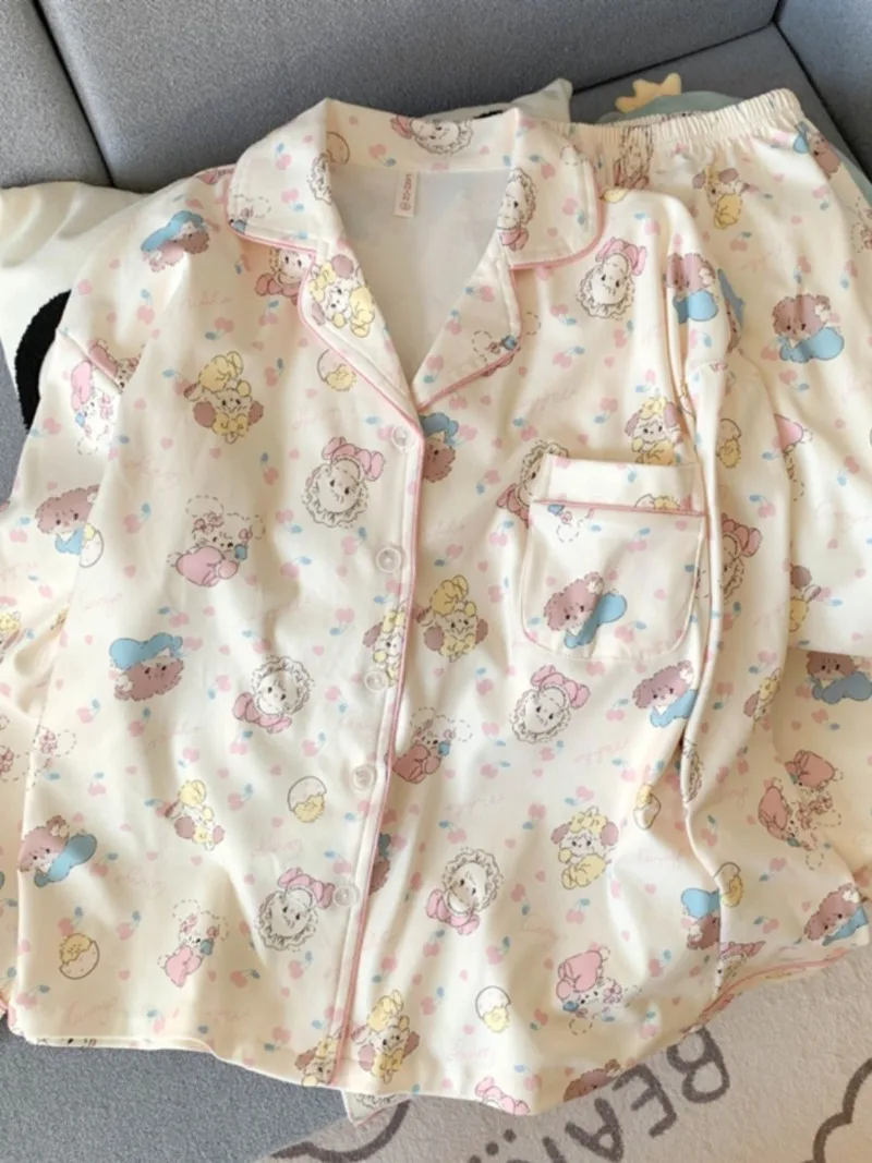 

Плюшевые пижамы Mikko с героями мультфильмов для женщин, милая домашняя одежда, которую можно носить на улице, комплект брюк с длинными рукавами, новые пижамы в подарок