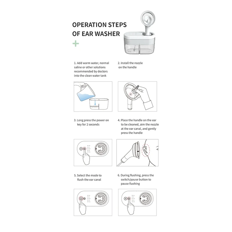 Ear Cleaner Earwax Removal Kit Ear Irrigation Device Automatic Jet Stream, Wax Remover, USB Rechargeable