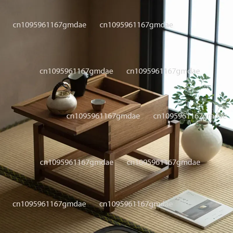 Solid Wood  Small Tea Table Bay Window Table Coffee  Japanese Balcony Teak Small Tea Table Outdoor