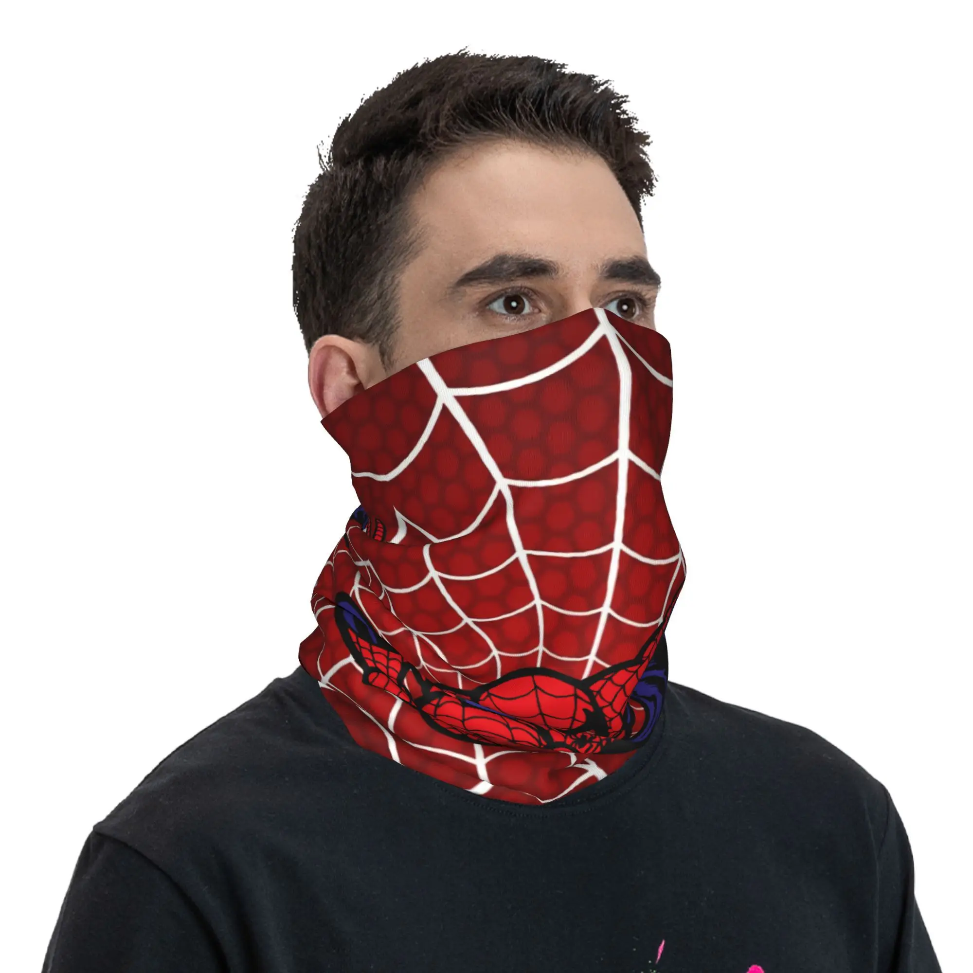 Custom Spider Web Bandana ฤดูหนาวคออุ่นผู้ชาย Windproof Wrap ผ้าพันคอใบหน้าสําหรับสกี Gaiter แถบคาดศีรษะ