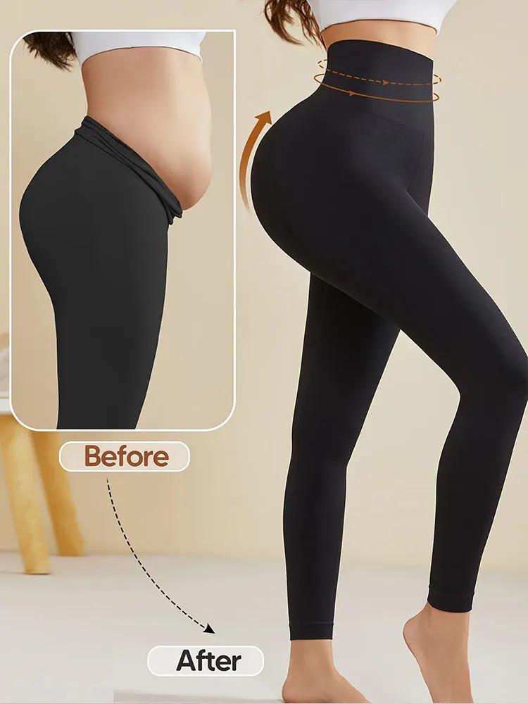 Leggings Moldeadores de Cintura Alta Negros, Efecto Levanta Glúteos, Control de Abdomen, Pantalones de Yoga, Ropa de Talla Grande para Mujer