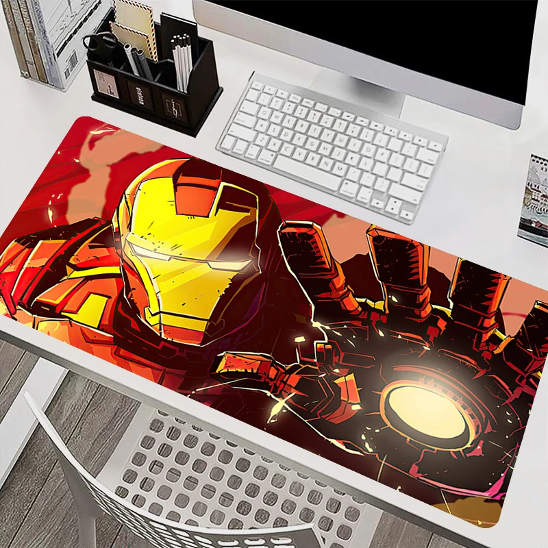 Marvel Iron Man 900x400 Mouse Pad Office PC Anime Gaming Accessories Desktop Mouse Mat Laptop Gamer Extend Table Mat XXL Carpet