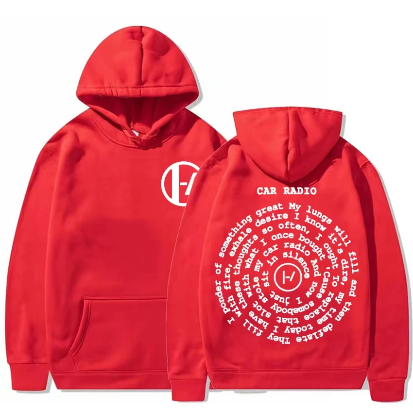 2025 Harajuku Hip Hop Oversized Sweatshirt Men Women Fashion Casual Cozy H Twenty One Pilots Car Radio Double Sided Print Hoodie