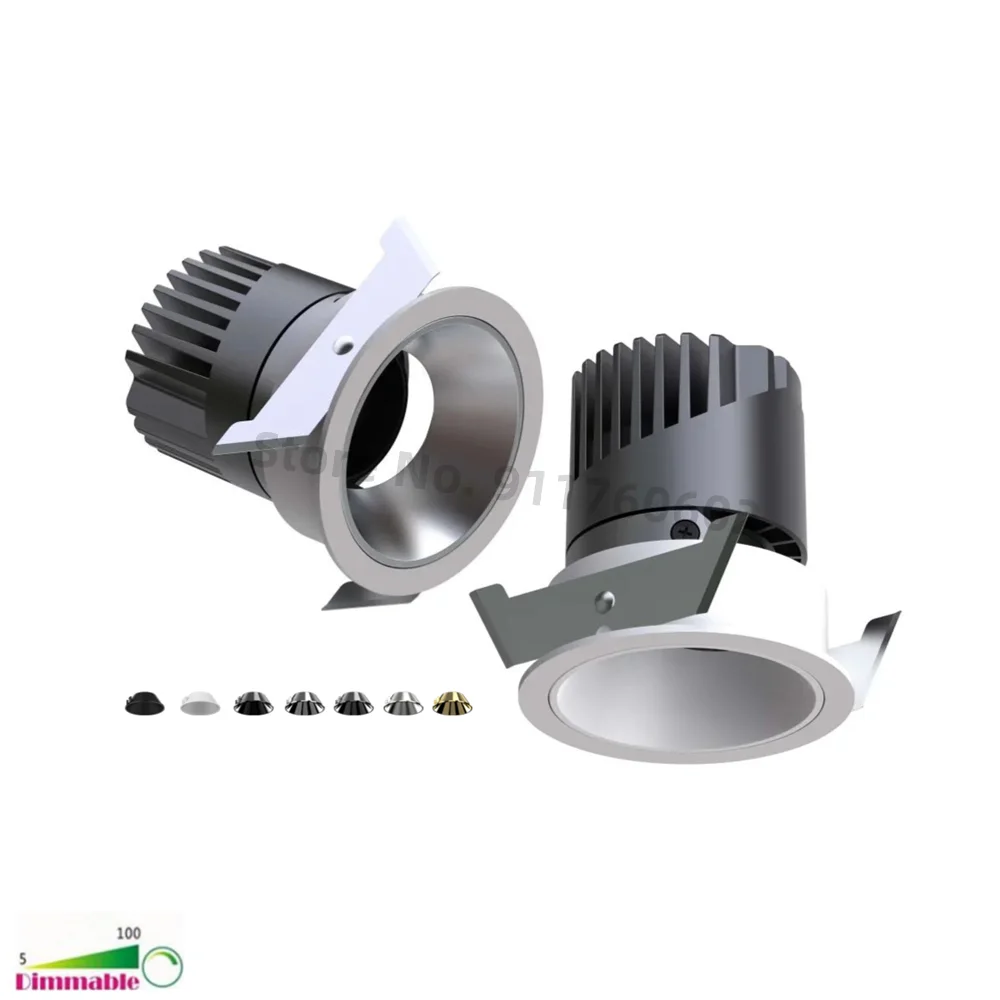 New Anti-glare LED COB Spotlight 12W 15W 18W Dimmable LED Downlight 24° 3000K 4000K Ceiling Lamp For Home Shop Corridor lighting