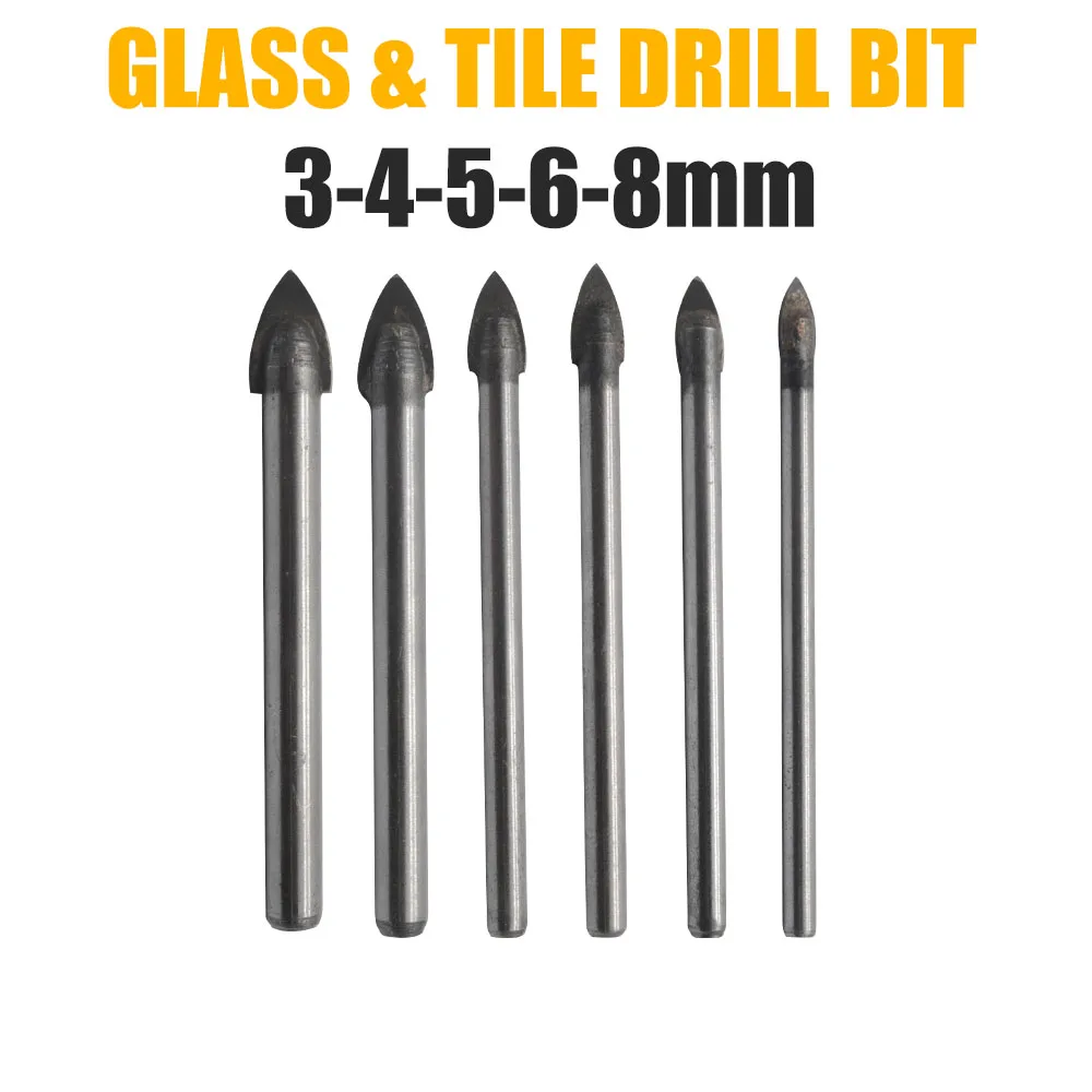 1* Ceramic Alloy Drill Triangle Drill Bit 6 Sizes for wood, metal, glass, marble, tile, ceramic, rock drilling Woodworking Tool