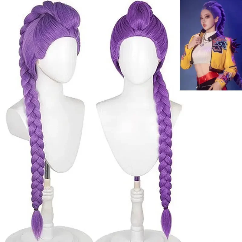Neue Frauen Männer Dämon Cosplay Perücken Anime RuNi MirNa ZoeNy Kostüm Perücken Lila Zöpfe Kinder Zubehör Prop Rumi Perücke