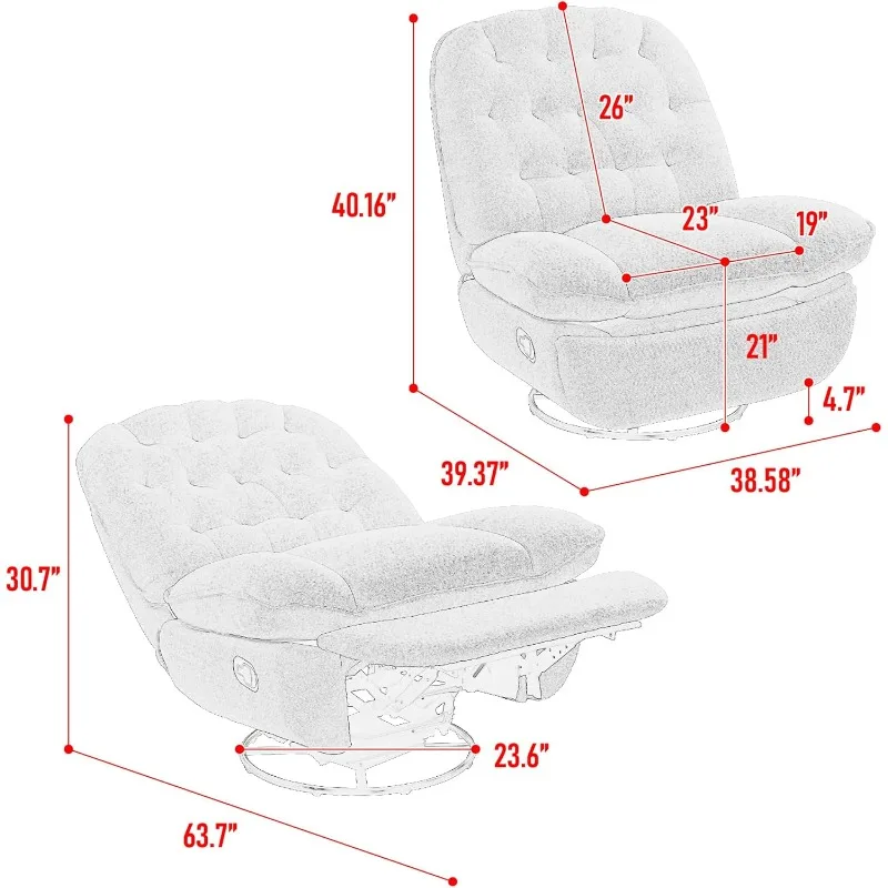 Chenille Glider draaibare verstelbare fauteuil draaibare schommelstoel, handmatige stoffen zweefvliegtuig kinderkamer fauteuil stoel