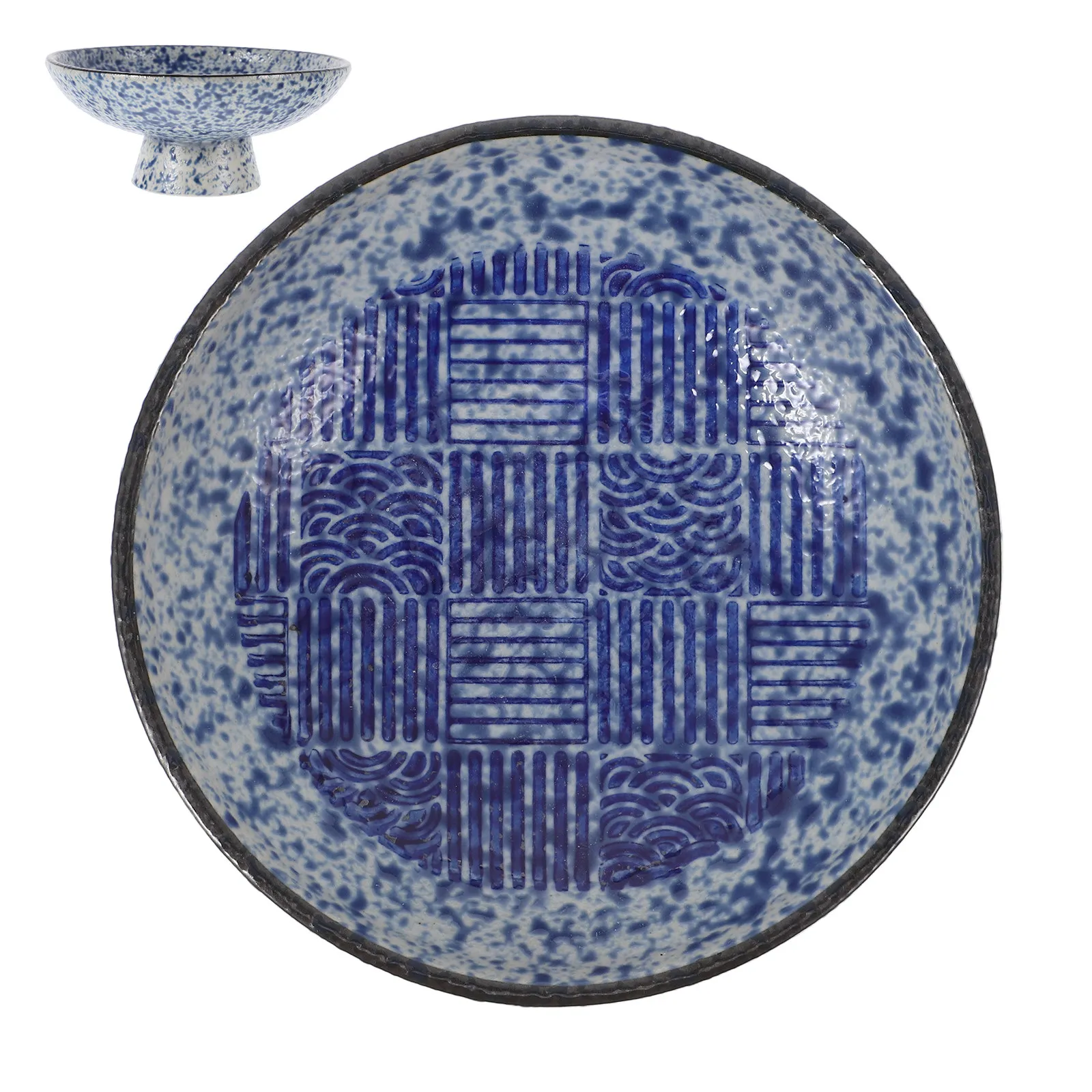Pedestal Fruit Bowl Ceramic Japanese Style Elevated Dish for Fruits Desserts Nuts Snacks Decorative Serving Stand Home Use
