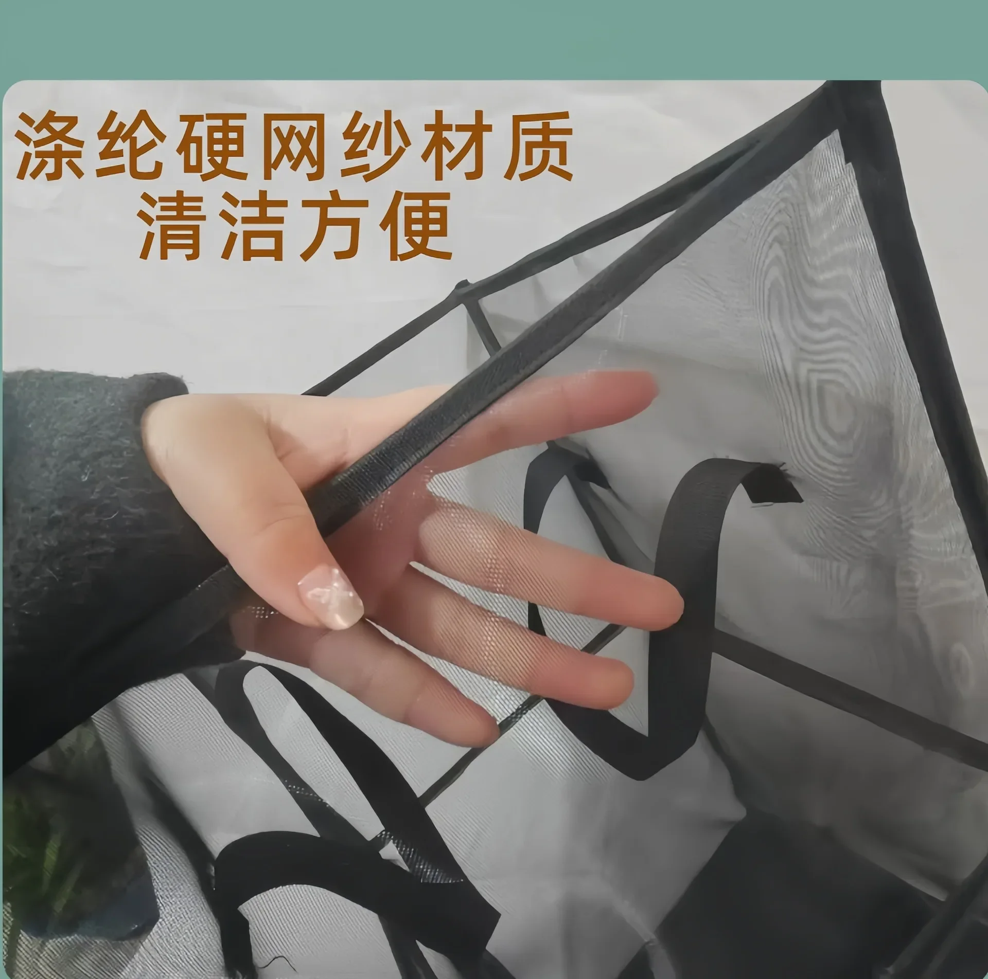 Laundry Basket with Handle Bathroom Laundry Basket Large Foldable Square Mesh Household Portable