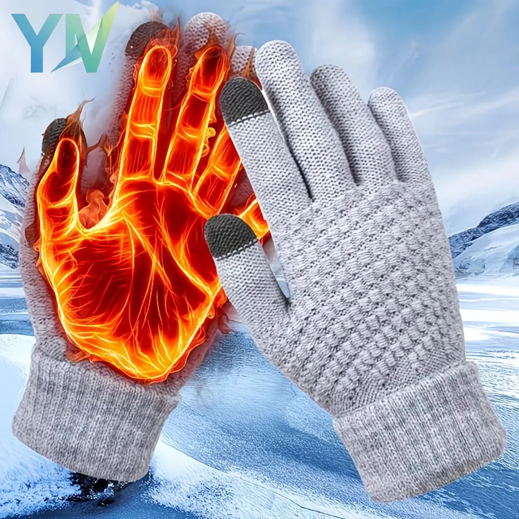 

1-20 пар зимних перчаток для сенсорных экранов с ананасовым дизайном, на флисовой подкладке, толстые теплые перчатки для студентов, для езды на велосипеде и в холодную погоду