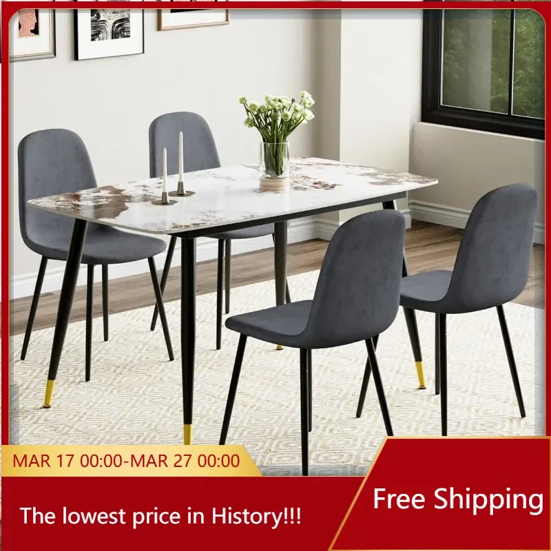 5 Piece Table Covers, 4 Chair Table Covers, Burning Stone Kitchen Countertops and Modern Chairs A Set of 4 Kitchen Dining Rooms