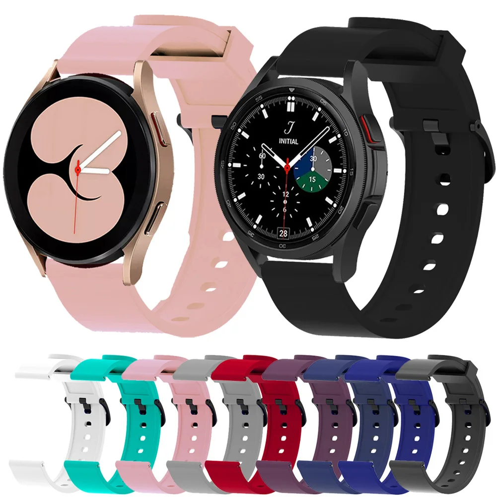 

For Samsung galaxy watch 4 Classic 46mm 42mm Strap 20mm Sport Bracelet Silicone Watchbands For Galaxy Watch 4 40mm 44mm Correa